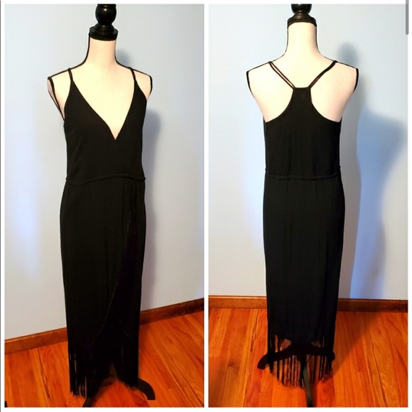 Nasty Gal Faux Wrap Fringe Maxi Dress w/ Tags - Picture 2 of 7